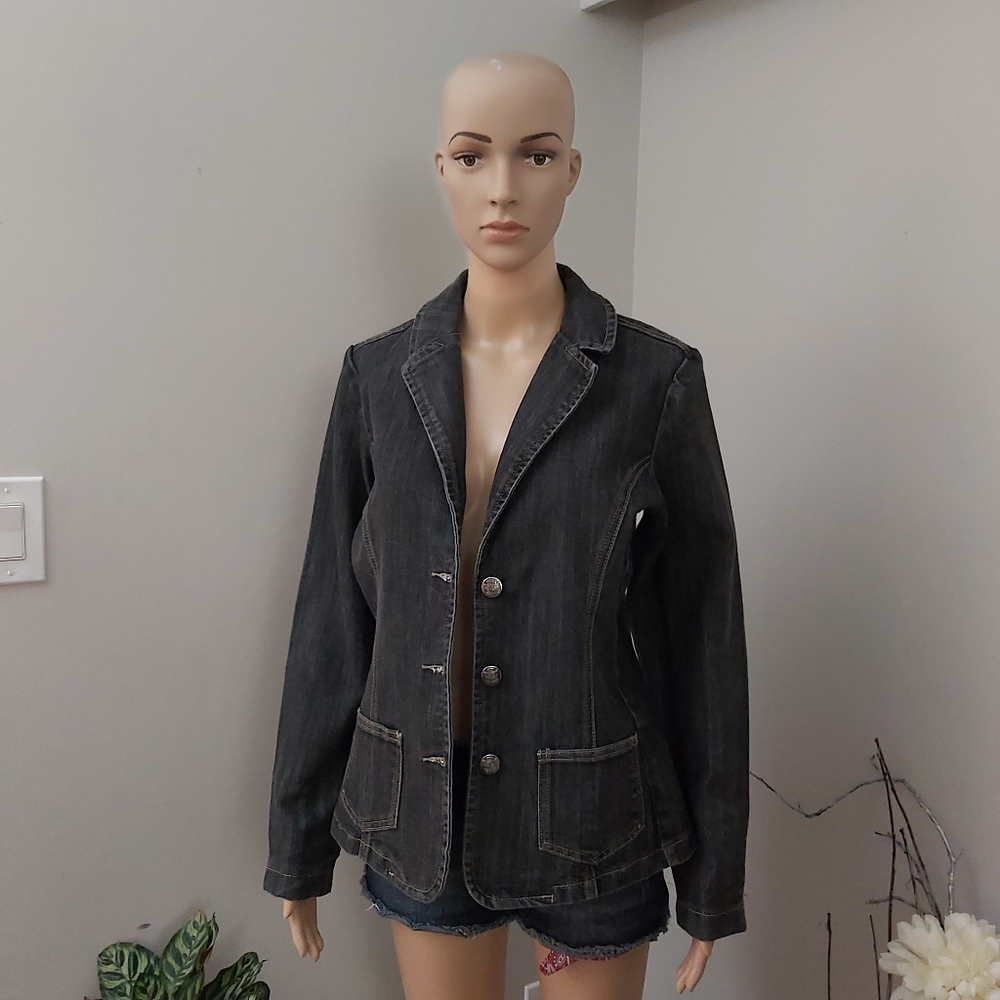 Dark Gray Jean Jacket - Picture 3 of 10